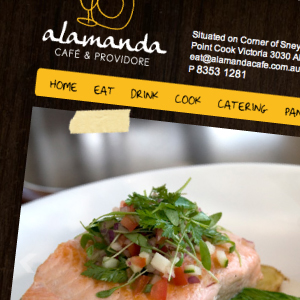 Alamanda Cafe web design, branding